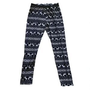 2 for $30 Chances Women’s Black White Cozy Novelty Print Soft Pajama SZ L # 1057